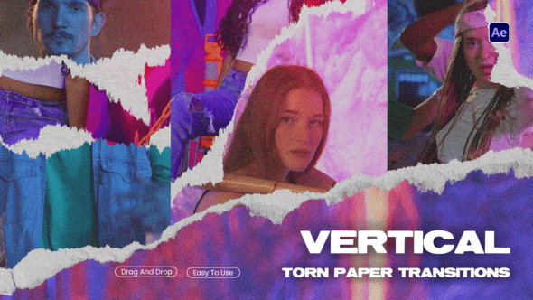 Videohive Vertical Paper Transition 58310641