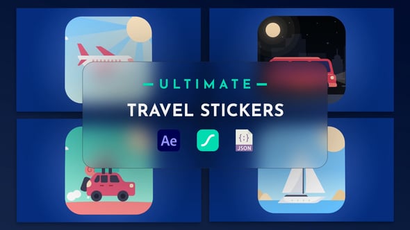 Videohive Travel Stickers Animation