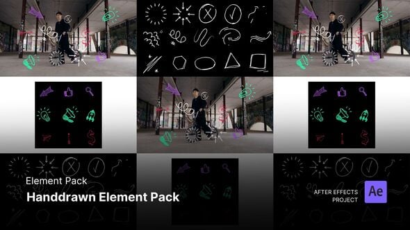 Videohive Element Pack – Handdrawn Element Pack After Effects Template