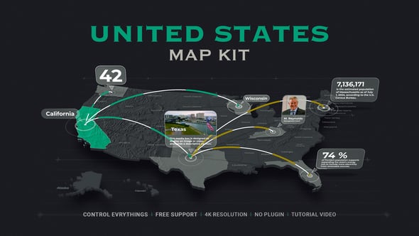 Videohive USA Map – United States Map