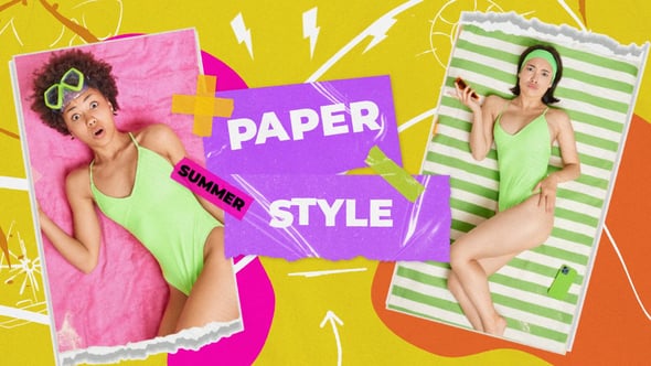Videohive Holiday Travel Summer Paper Collage Opener