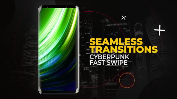 Videohive Vertical Cyberpunk Fast Swipe Transitions | After Effects