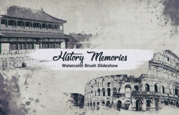 Videohive History Memories // Watercolor Brush Slideshow