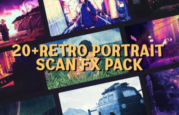 Download Retro Portrait Scan FX – VHS Grunge Texture & Analog Frame Pack – Videohive