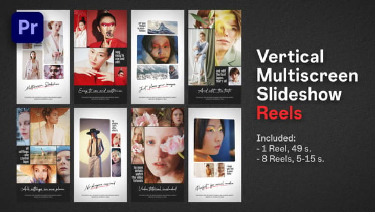 Videohive Vertical Multiscreen Slideshow Reels | Premiere Pro
